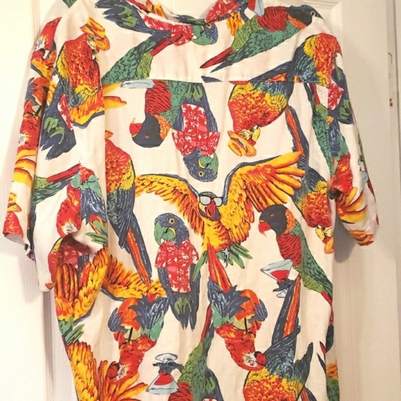 VINTAGE LEVIS PARROT BUTTON TOP men's unisex bird summer shirt retro - Picture 3 of 10